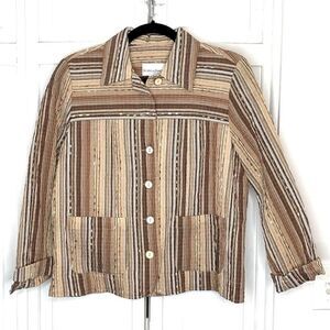 Vintage Brown Stripe Shirt Jacket Draper’s Damon’s